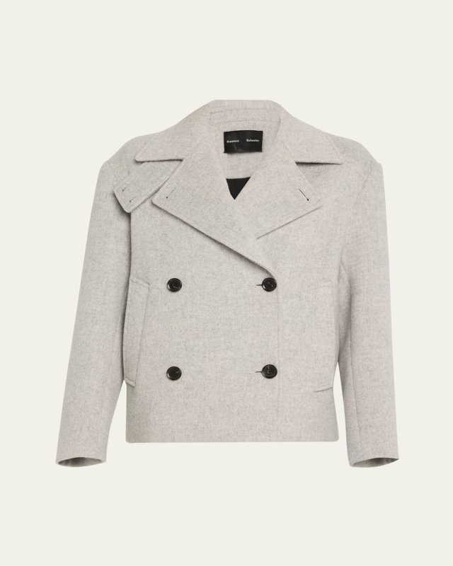 Nola Double-Breasted Brushed Wool Cashmere Jacket